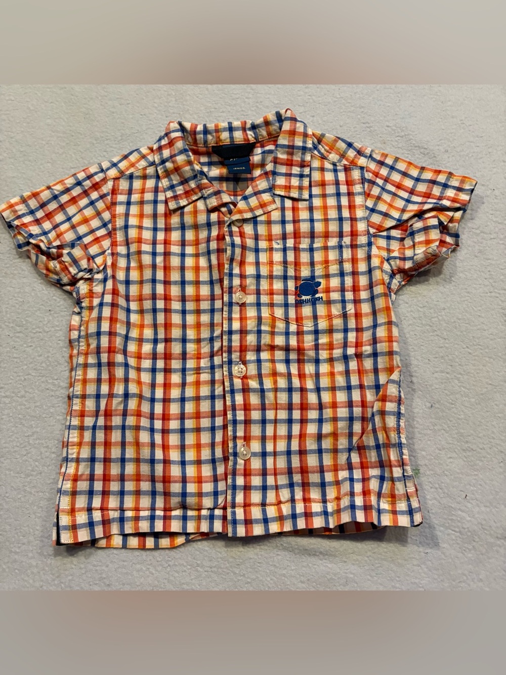 Oshkosh B'Gosh Boys' Plaid Checkered Woven Short Sleeve Shirt 18 months